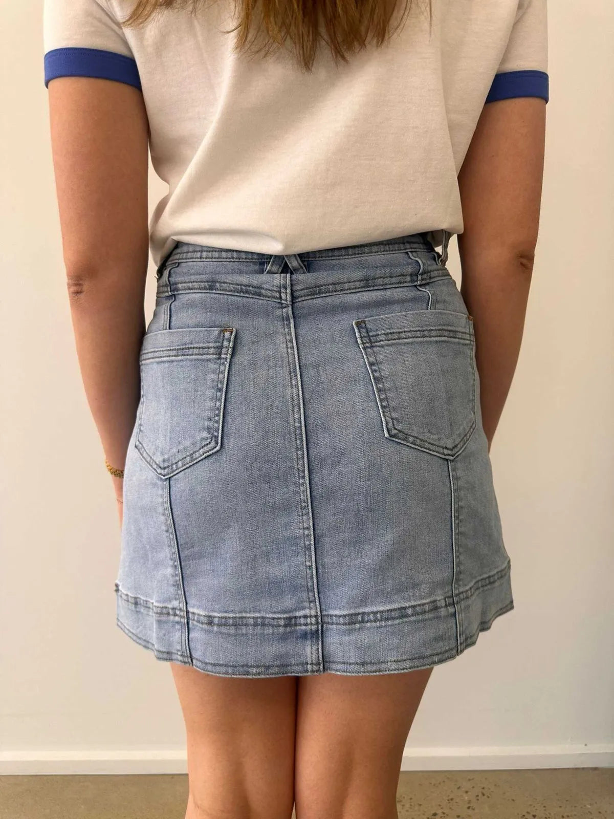 Wakee Denim - A-line Light Blue Denim Skirt